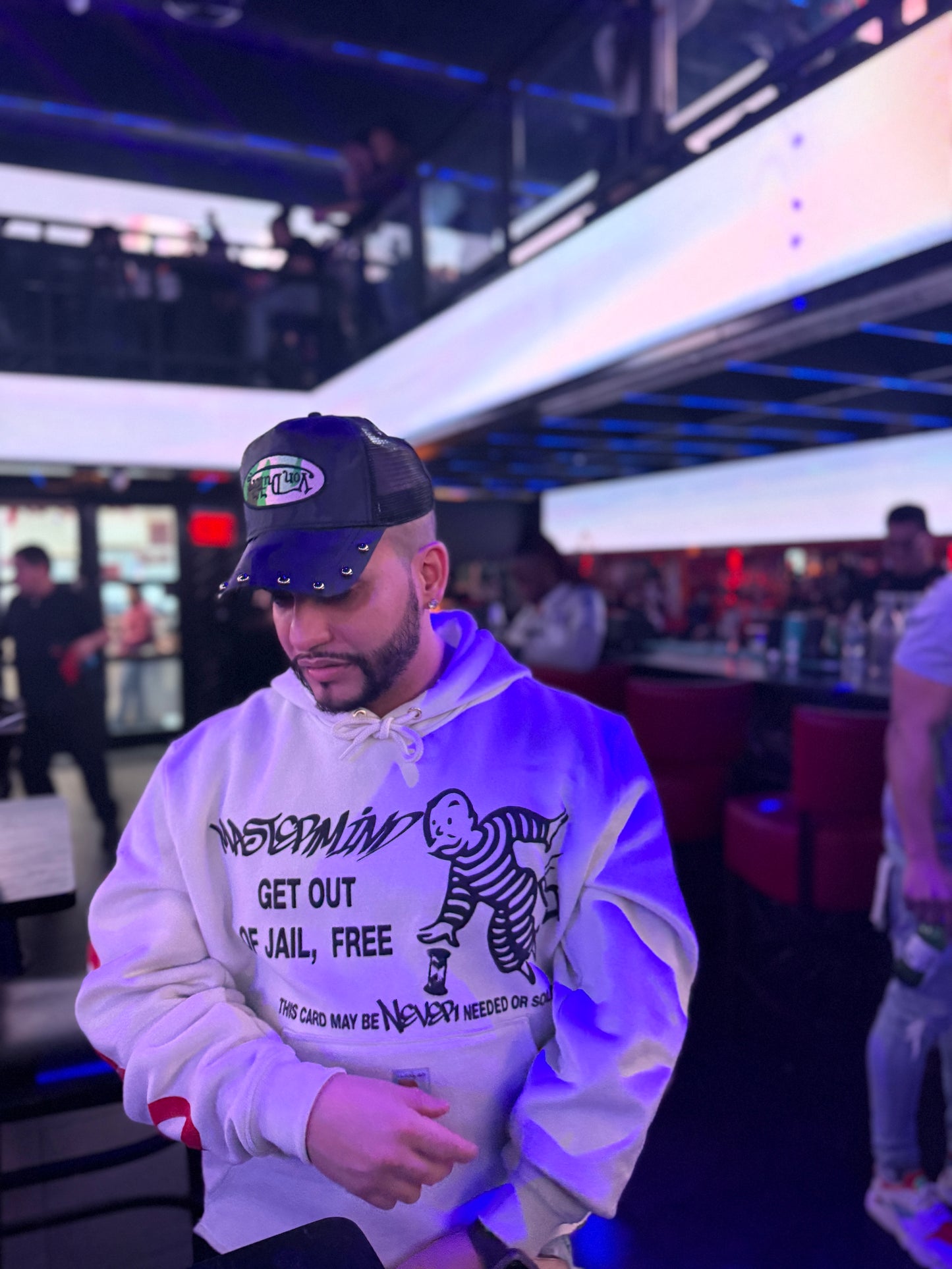 “Ride Or Die" Crafted by the Designer, Custom (Carhartt) crop cream Mens hoodie.